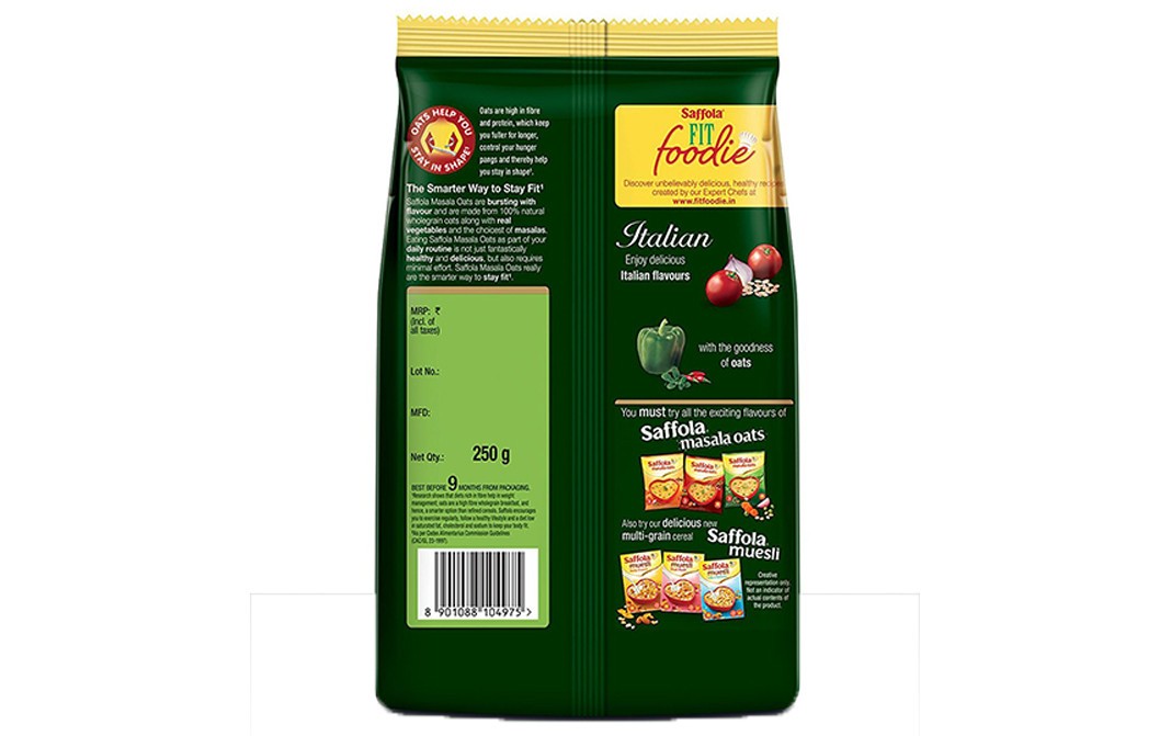 Saffola Masala Oats Italian   Pack  250 grams